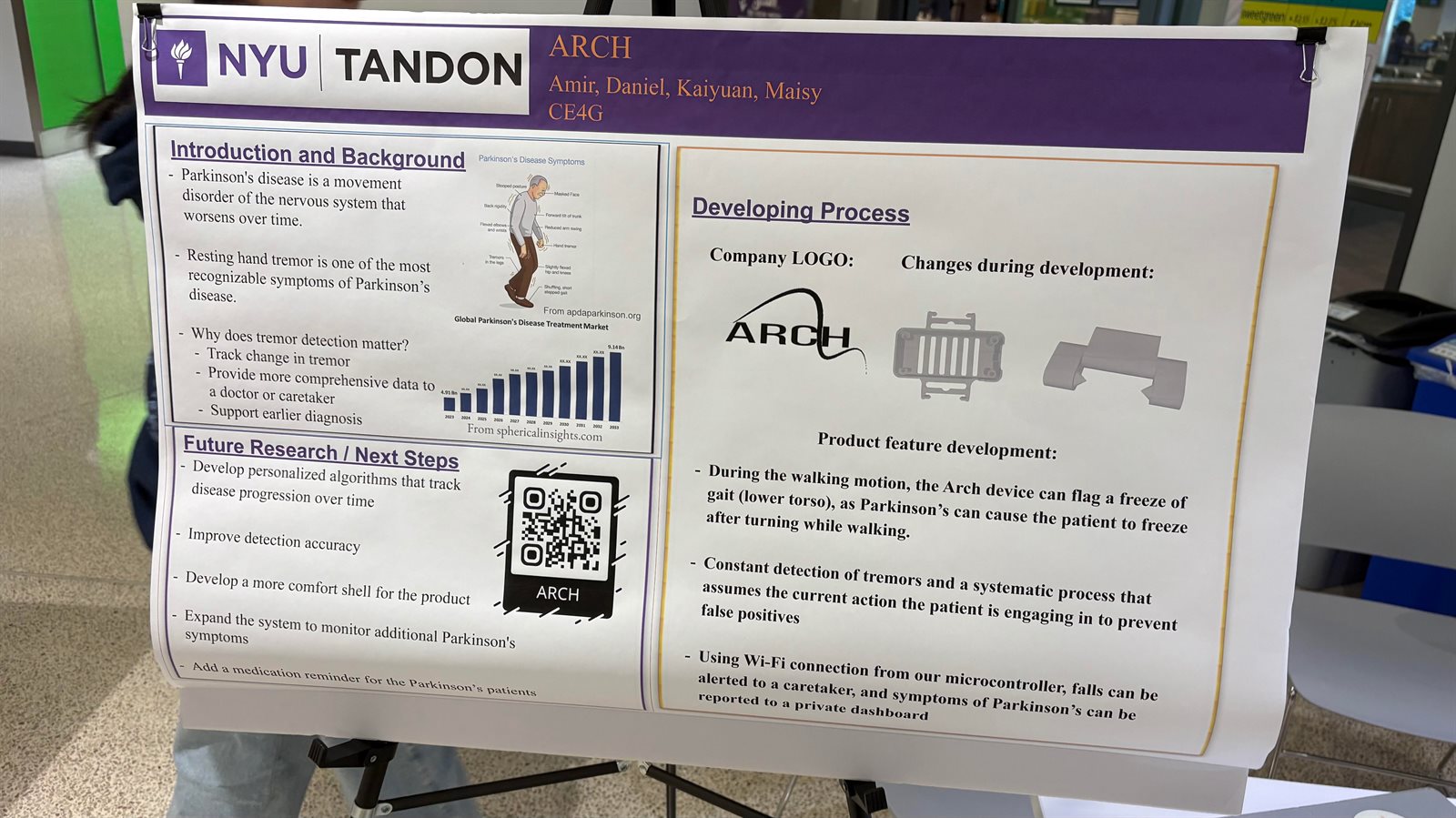 Presentation poster at NYU Tandon engineering building